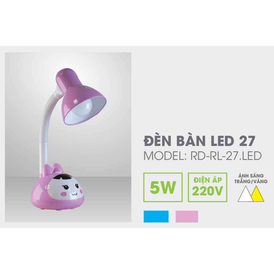 Đèn bàn chống cận 5W Led Rạng Đông RD-RL-27.V2 5W