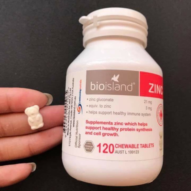 Bổ Sung Kẽm Bioisland ZinC Dạng Viên Nội Địa Úc Hộp 120 Viên Cho Bé Từ 1 Tuổi