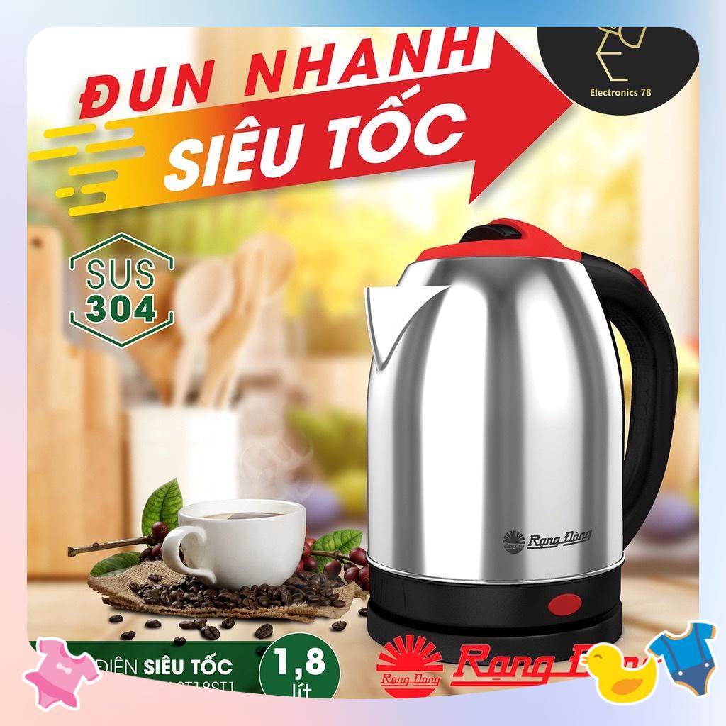 Ấm đun siêu tốc, bình nấu nước siêu tốc 1.8L 304 Rạng đông