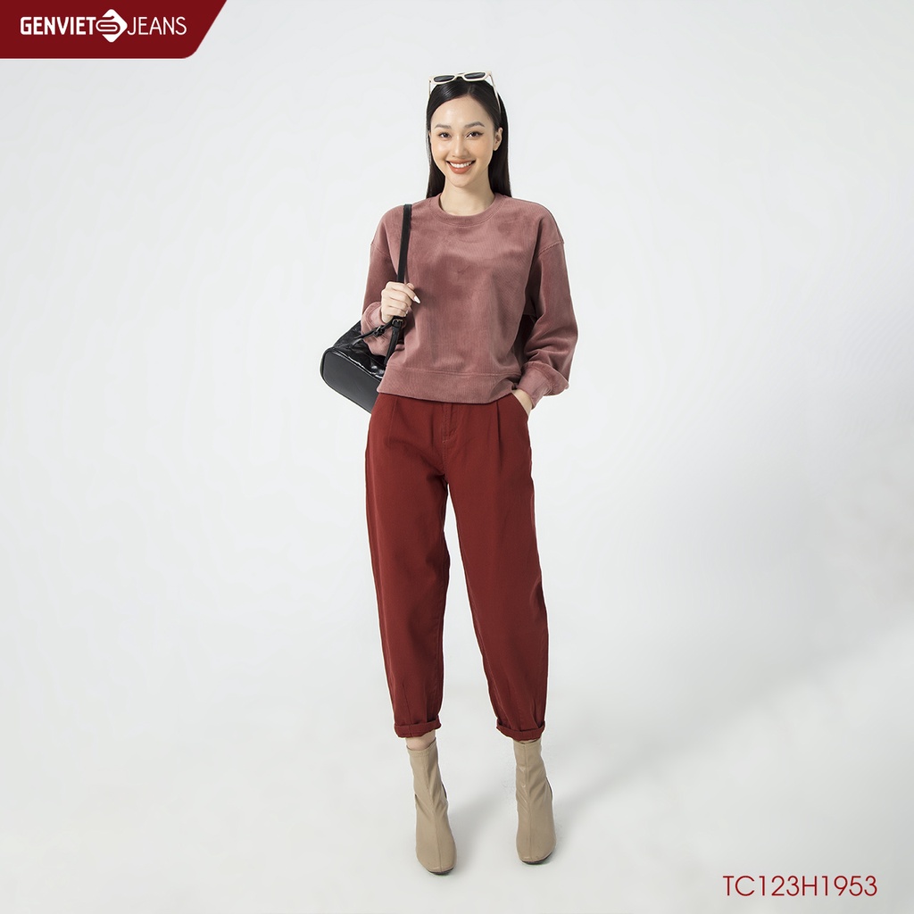 Áo Nhung nữ Oversize GENVIET TC123H1953 | BigBuy360 - bigbuy360.vn