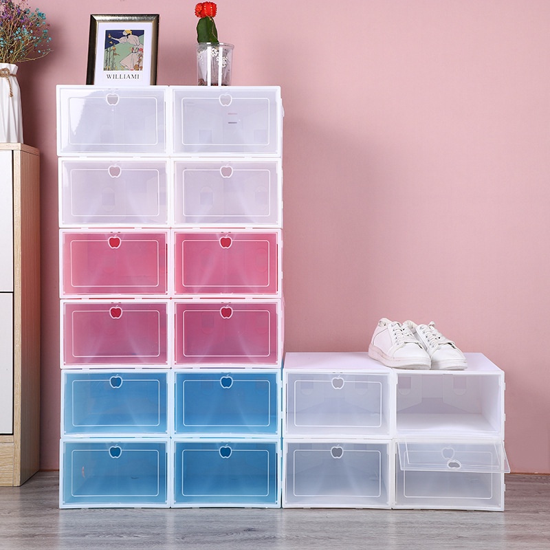 Hộp Đựng Giày Nhựa Cứng Trong Suốt Bảo Vệ Giày Dép, Kệ Để Giày Dép Lắp Ghép Thông Minh