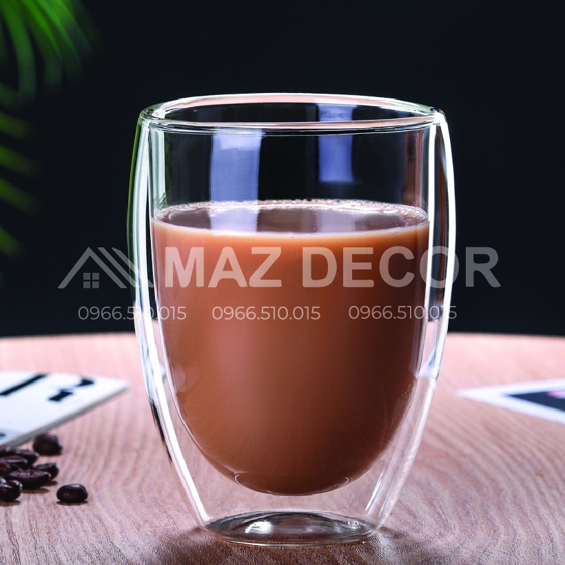 [Sỉ] Cốc ly thủy tinh 2 lớp giữ nhiệt lâu bằng thủy tinh uống trà và cafe 240ml -350ml-450ml đẹp dày dặn cao cấp giá rẻ