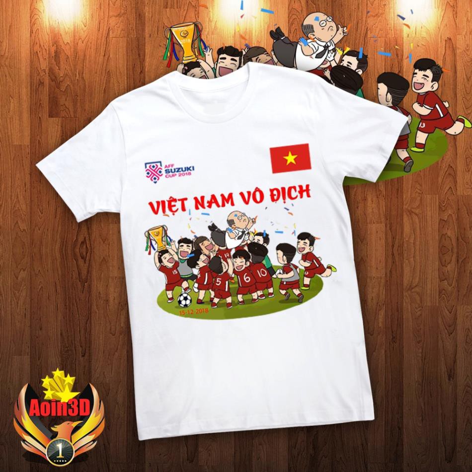 HÓT - SALE  Áo Thun Việt Nam Vô Địch AFF Suzuki Cup 2018 -ATVNVD1 áo cực chất