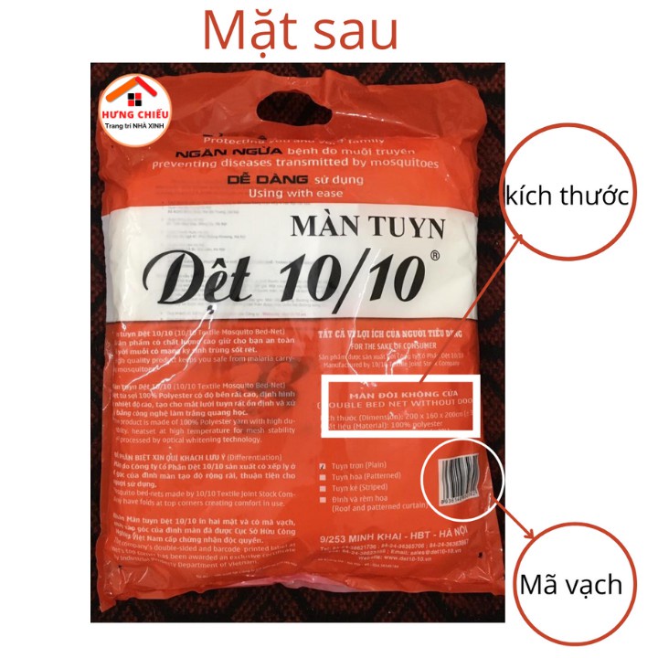 Màn tuyn chống muỗi dệt 10/10 xịn, mùng trắng mắt nhỏ cao cấp 1m2, 1m6, 1m8, 2m2