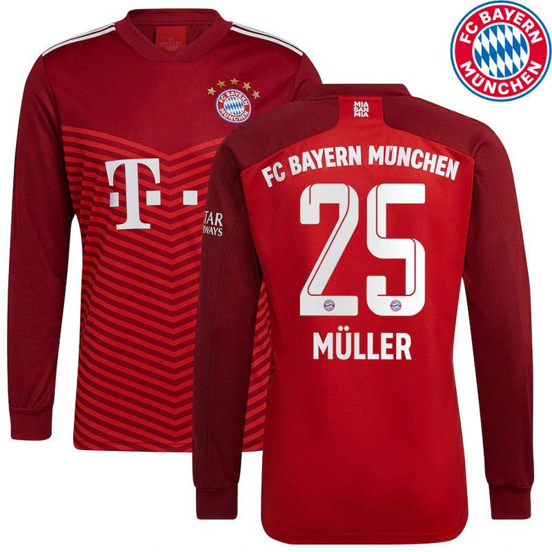 Năm 2021-2022 Bayern Munich F.C. Áo Thun Thể Thao Tay Dài Plus Size