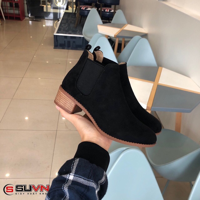 Bốt da lộn cao cấp cổ chun vnxk SUVN SUVN