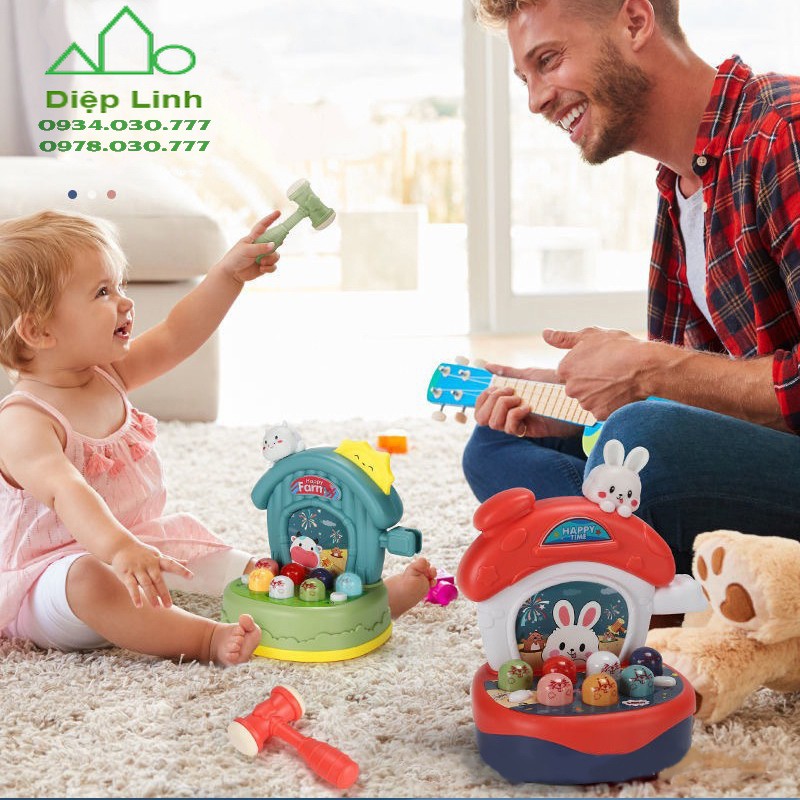 Máy Trò Chơi Đập Chuột Hamster Có Đèn Và Nhạc Dành Cho Bé (Tặng kèm pin)
