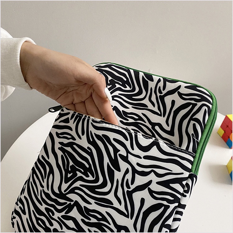 Túi đựng bảo vệ laptop 13/11 inch in vân da bò phong cách Hàn Quốc độc đáo