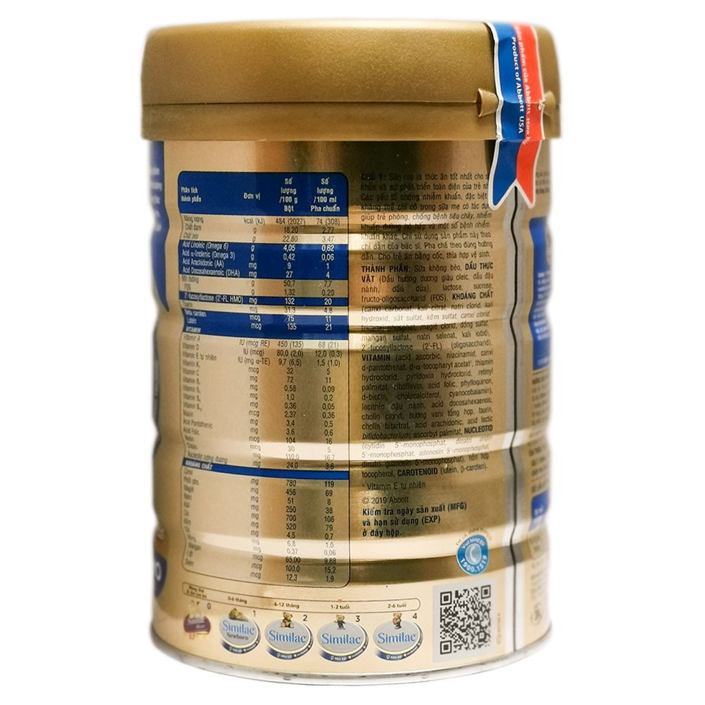 Sữa bột abbott similac 1/2/3/4 900g