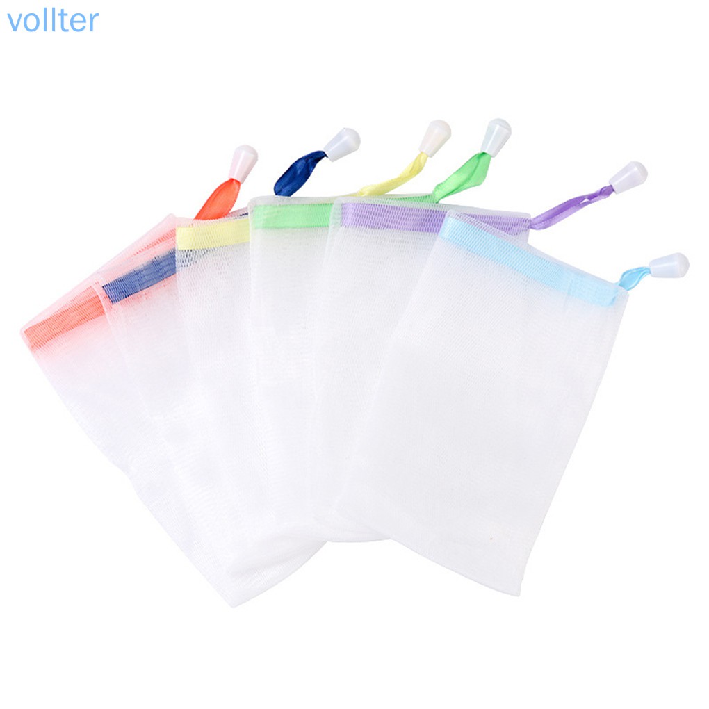 Set 10 Túi Lưới Tạo Bọt Rửa Mặt Màu Sắc Ngẫu Nhiên