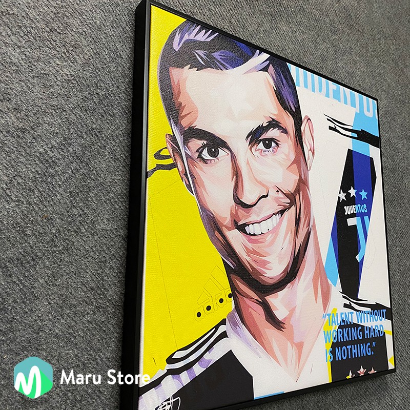 Tranh Ronaldo Trong Màu Áo Juventus, Có Khung Composite, Trang Trí Góc Đam Mê