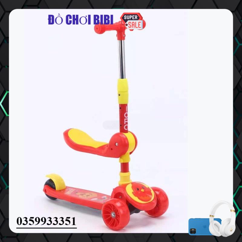 Xe trượt scooter FREESHIP đa năng phát sáng cho bé từ 2 đến 12 tuổi - Xe thăng bằng có nhạc, ghế nhún cho trẻ  lực 9kg