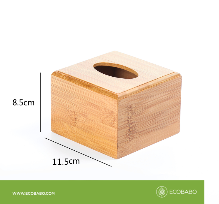 Hộp giấy ăn gỗ tre nắp mở đáy Ecobabo