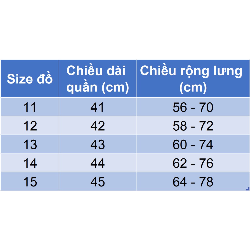 Quần thun lửng cho bé trai size đại