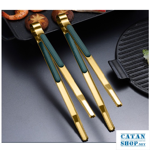 Kẹp nướng BBQ vàng tay cầm ABS chống nóng, kẹp nướng thịt, gắp bánh, siêu tiện dụng GD605-BBQVang-3