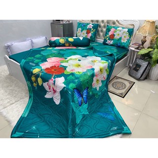 Drap thun lạnh 5D cao cấp mẫu hoa( 5 màu)