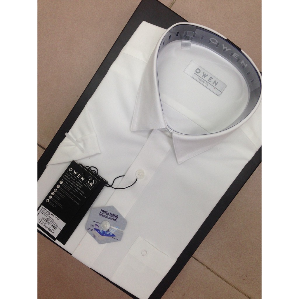 Áo Owen Ngắn Tay Trắng ⚜️ FREE SHIP ⚜️  CHẤT Nano AR90779N CÔNG SỞ ĐẸP LỊCH SỰ CÔNG SỞ | BigBuy360 - bigbuy360.vn