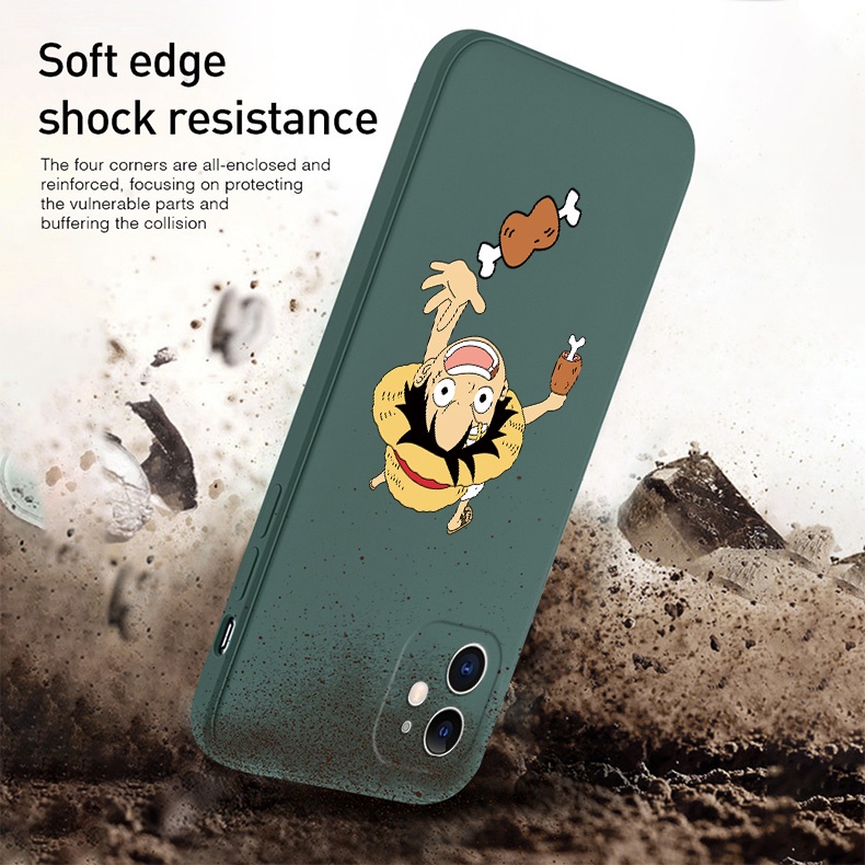 Ốp Điện Thoại Silicon Dẻo Góc Vuông In Hình Anime One Piece Luffy Cho Samsung Galaxy S22 Plus Ultra S21 FE 5G