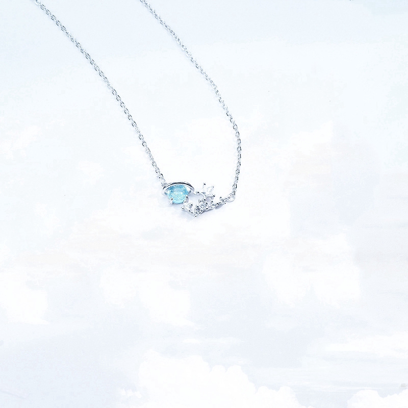 Ngôi Sao Hành Tinh Pha Lê Vòng Cổ Chuỗi Hạt Sky Star Planet Blue Crystal Glass Necklace Women Jewelry | BigBuy360 - bigbuy360.vn