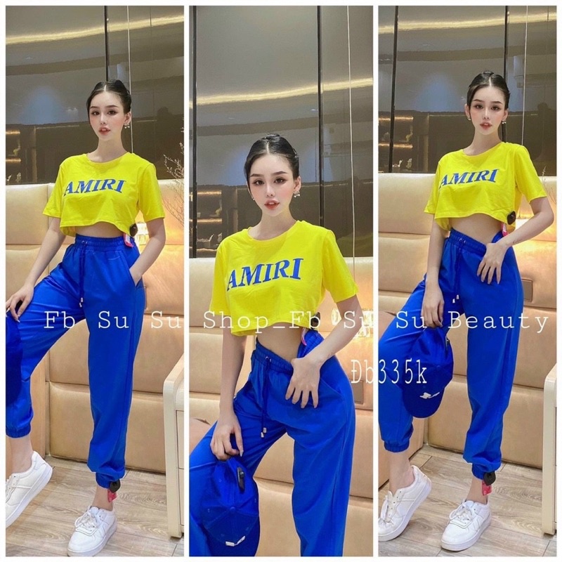 Set áo croptop AMIRI quần thể thao năng động