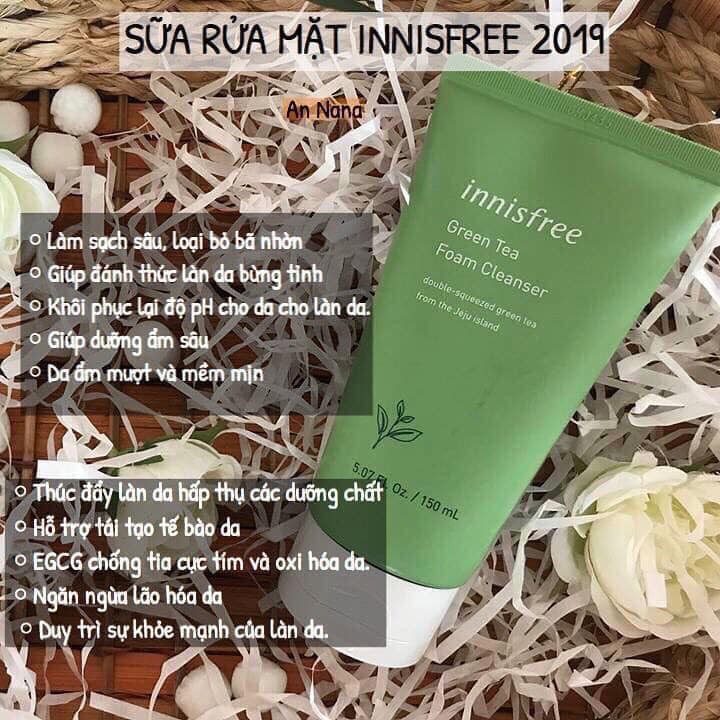 Sữa rửa mặt innisfree trà xanh, sữa rửa mặt innisfree núi lửa, sữa rửa mặt dành cho da mụn