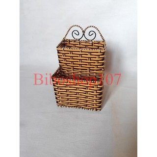 Giỏ đựng đồ bàn ăn 2 ngăn vuông