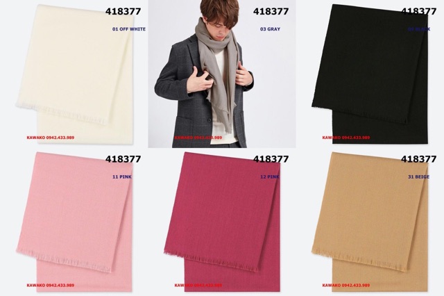 [ sẵn, có bill, hồng] khăn Cashmere Uniqlo vợt sale Nhật Bản