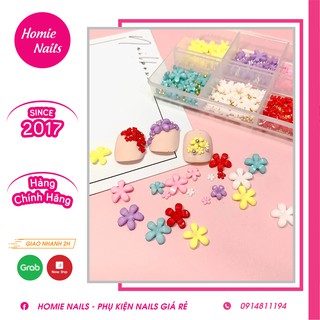 Hoa sứ mix bi gắn móng , charm hoa nhí