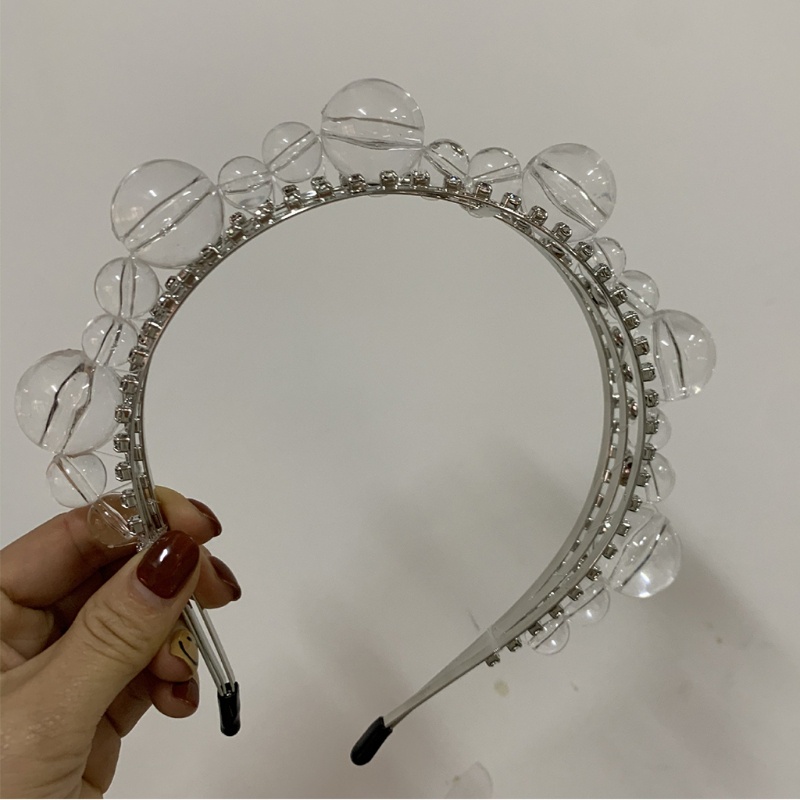 Băng Đô Cài Tóc Nhiều Lớp Đính Đá Pha Lê Trong Suốt Phong Cách Baroque Dành Cho Nữ