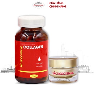 Combo Collagen Sắc Ngọc Khang Hộp 120 viên & Kem dưỡng ẩm ban đêm 10g