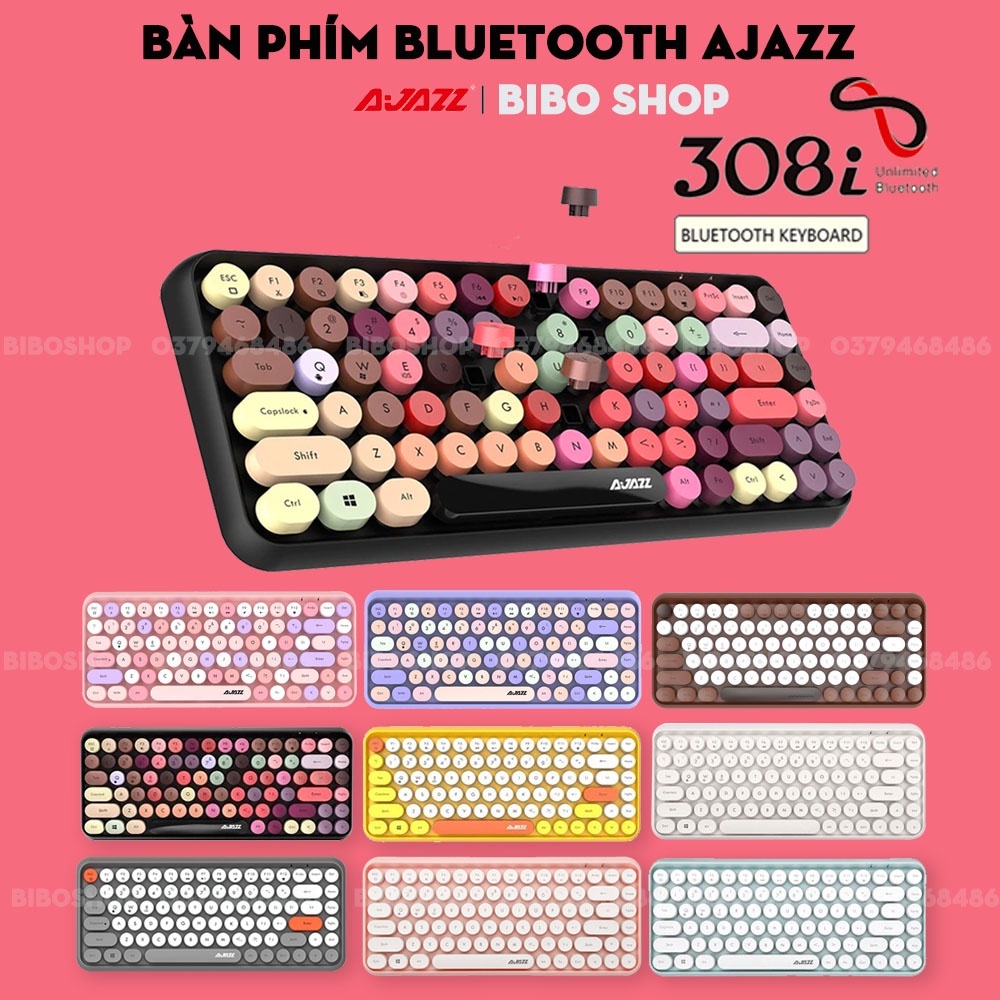 BÀN PHÍM KHÔNG DÂY AJAZZ 308i _TẶNG KÈM: 02 pin để lắp cùng bàn phím