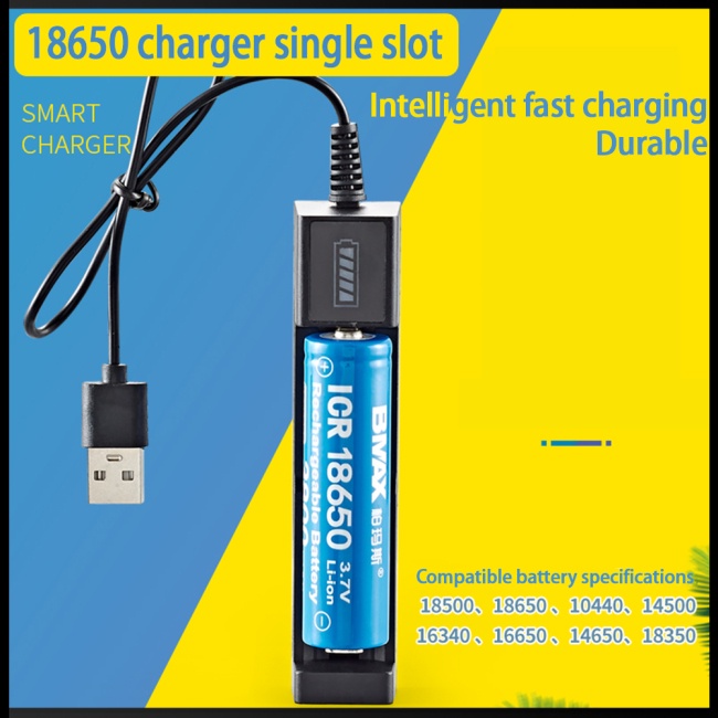 Bộ Sạc Pin Lithium 18650 Thông Minh Có Cổng Usb Kèm Đèn Báo