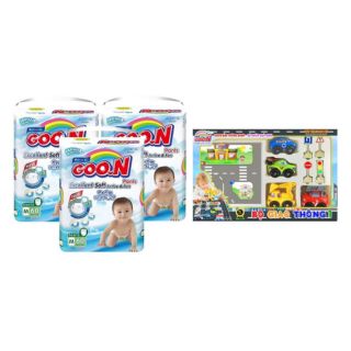 Combo 3 gói bỉm goon slin quần M60, L48, XX42, XXL34, bỉm dán XL50 TẶNG 1 BỘ GIAO THÔNG