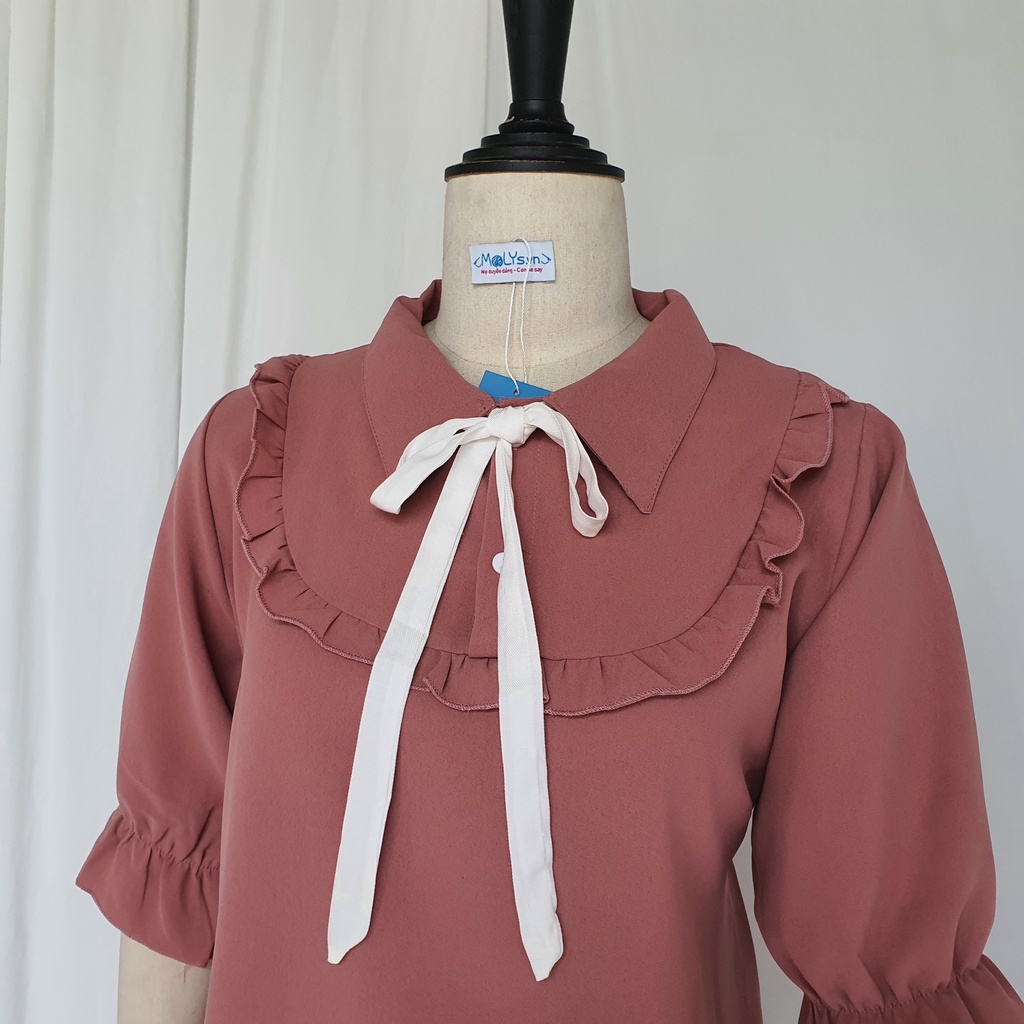 Váy đầm bầu thu đông suông M2401 chất đũi mịn, đi làm đi chơi đều xinh, diện hết thai kỳ