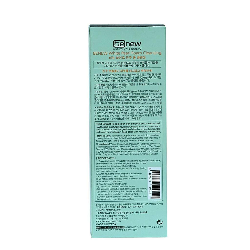 Sữa rửa mặt BENEW White Pearl Foam Cleasing 100 ml
