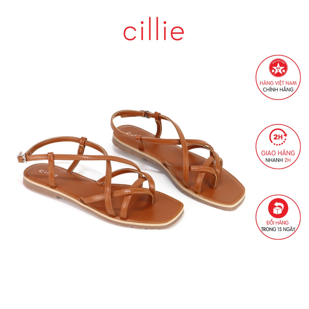 Giày sandal nữ đế bệt đan dây xỏ ngón thời trang đi biển đi chơi trẻ trung năng động Cillie cao cấp 1061