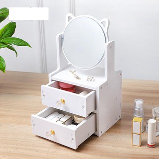 Kệ đựng mỹ phẩm có gương tai mèo