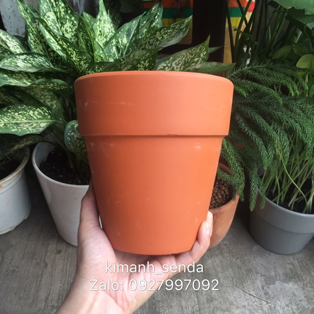 Chậu đất nung nâu size lớn 15cm