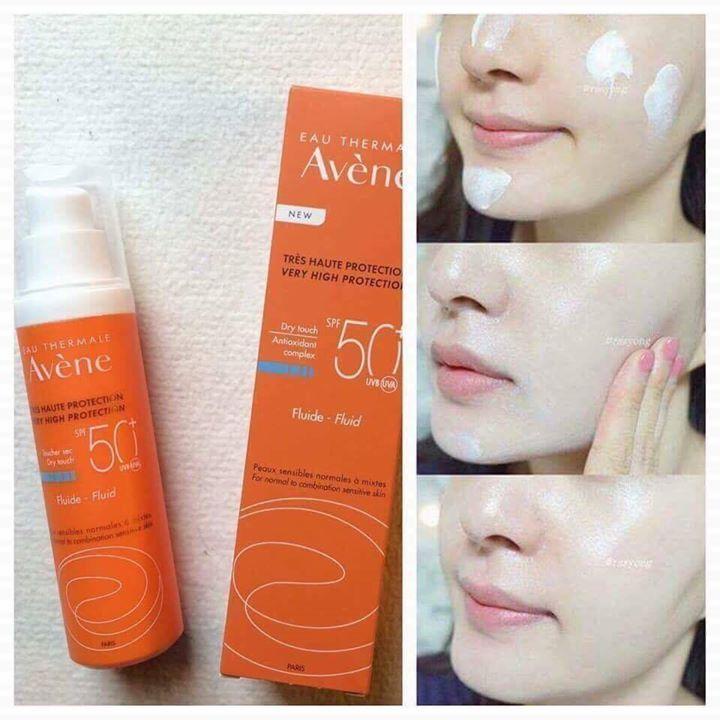 Kem Chống Nắng Avene Mattifying Cleanance SPF50+ 50ml, Avene Dry Toucher Fluide, Kem chống nắng cho da nhạy cảm , da dầu