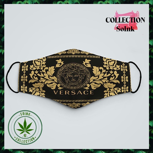 Khẩu Trang Chống Giọt Bắn Versace 13 SoInk Chất Liệu Polyester Cotton 100%,  Chống Bụi In Họa Tiết 3D Thời Trang Unisex