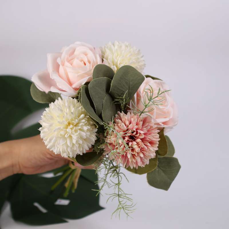 (Ảnh thật shop chụp) Bó hoa hồng Pháp Vitage Hoa giả như thật, Cây hoa trang trí cao 38cm