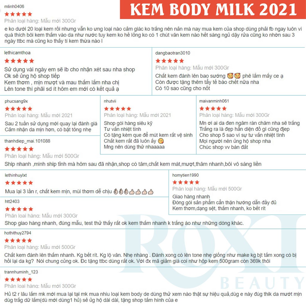 [TẶNG TẨY DA CHẾT] Kem dưỡng trắng da toàn thân Body Milk/Kem trắng da body chất mềm mịn như sữa dưỡng trắng da | BigBuy360 - bigbuy360.vn