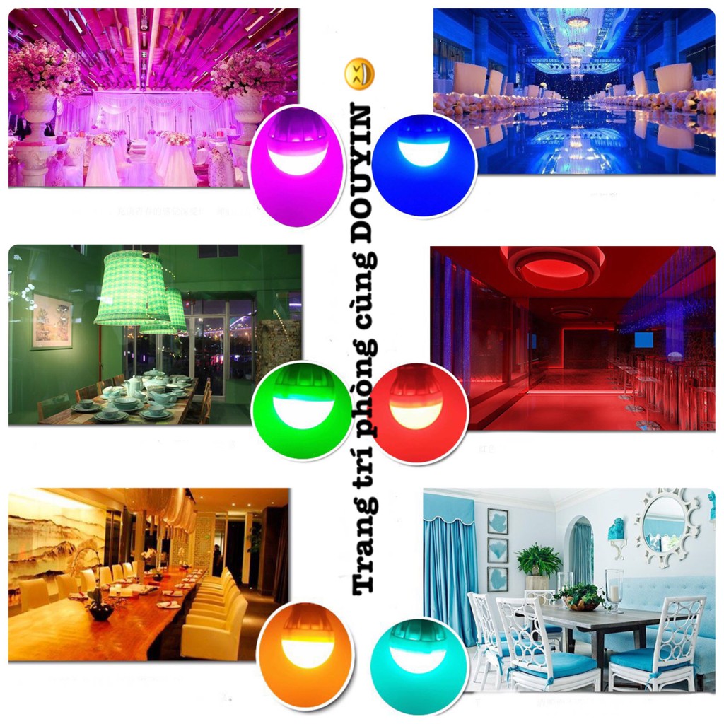 Bóng Đèn led đổi màu có điều khiển tùy ý - Bóng Led decor trang trí phòng ngủ, nhà cửa, Đèn quay Tiktok Triệu view | BigBuy360 - bigbuy360.vn