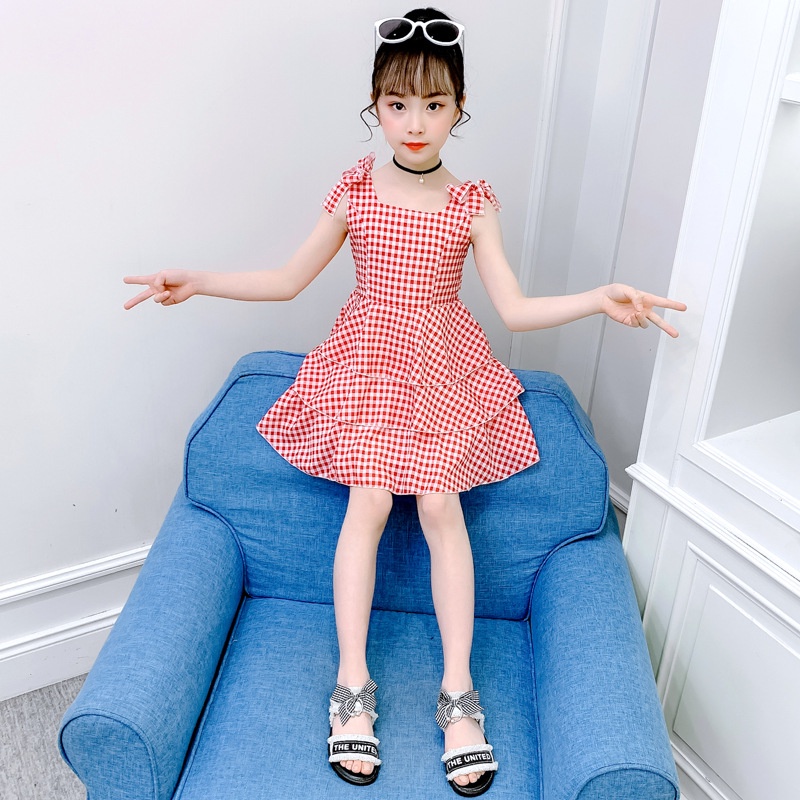 VL36 Size110-160 (15-40kg) Đầm bé gái (Đầm suông ngắn tay) Thời trang trẻ Em hàng quảng châu