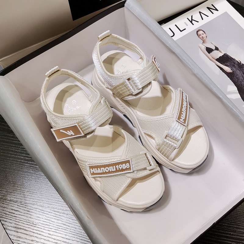 (3 Màu Video) Sandal Nữ 2 Quai Đế Màu 4cm , Dây Dù Cực Bền, Hot Trend Bán Chạy 2020