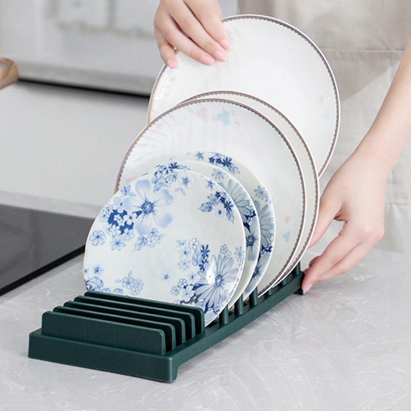 Giá Đỡ Dĩa 10 Ngăn Bằng Nhựa Thiết Kế Thoát Nước Tiện Dụng Cho Nhà Bếp
