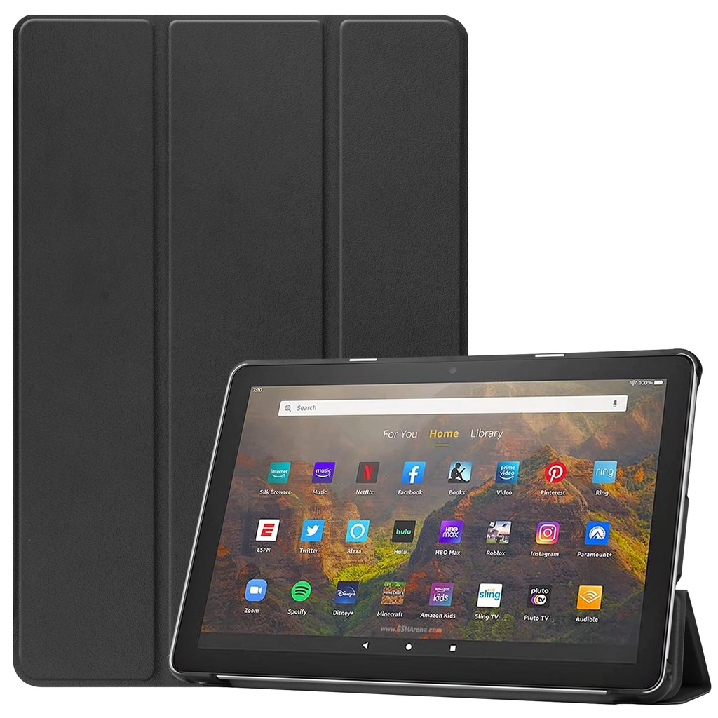 Bao Da Pu Máy Tính Bảng Nắp Gập Từ Tính Màu Trơn Tự Động Tắt Mở Màn Hình Thông Minh Cho Amazon Fire Hd 10 2021 Fire Hd10 Plus 2021 10.1 Inch Ốp