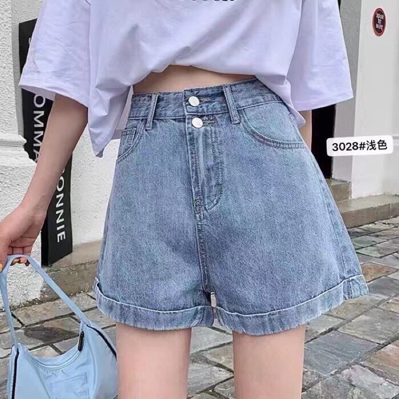 Quần sooc bò jean nữ quần shorts bò jean nữ cạp cao hot 2021