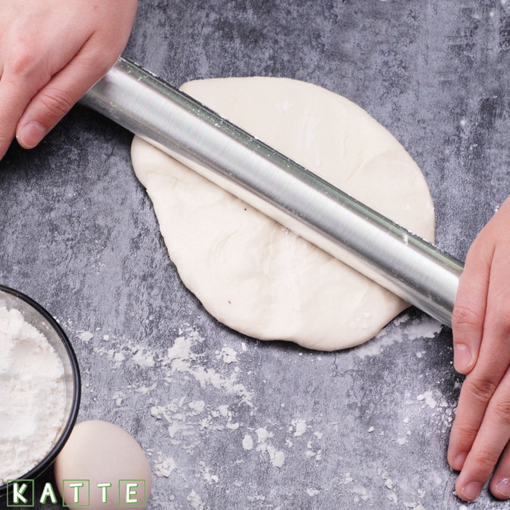 Stainless Steel Dough Roller Rolling Pin Pizza Clay Pasta Cookies Dumpling Kitchen Utensil Tool