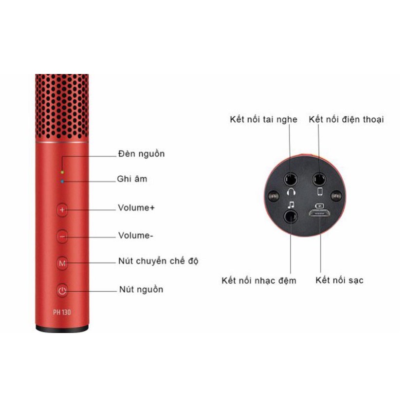 Micro livestream trực tiếp Takstar PH 130 [ Hàng chính hãng ]. Mic hát karaoke livestream không cần soundcard